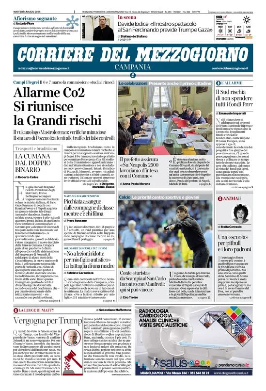 Prima-pagina-corriere del mezzogiorno-del-2025-03-04